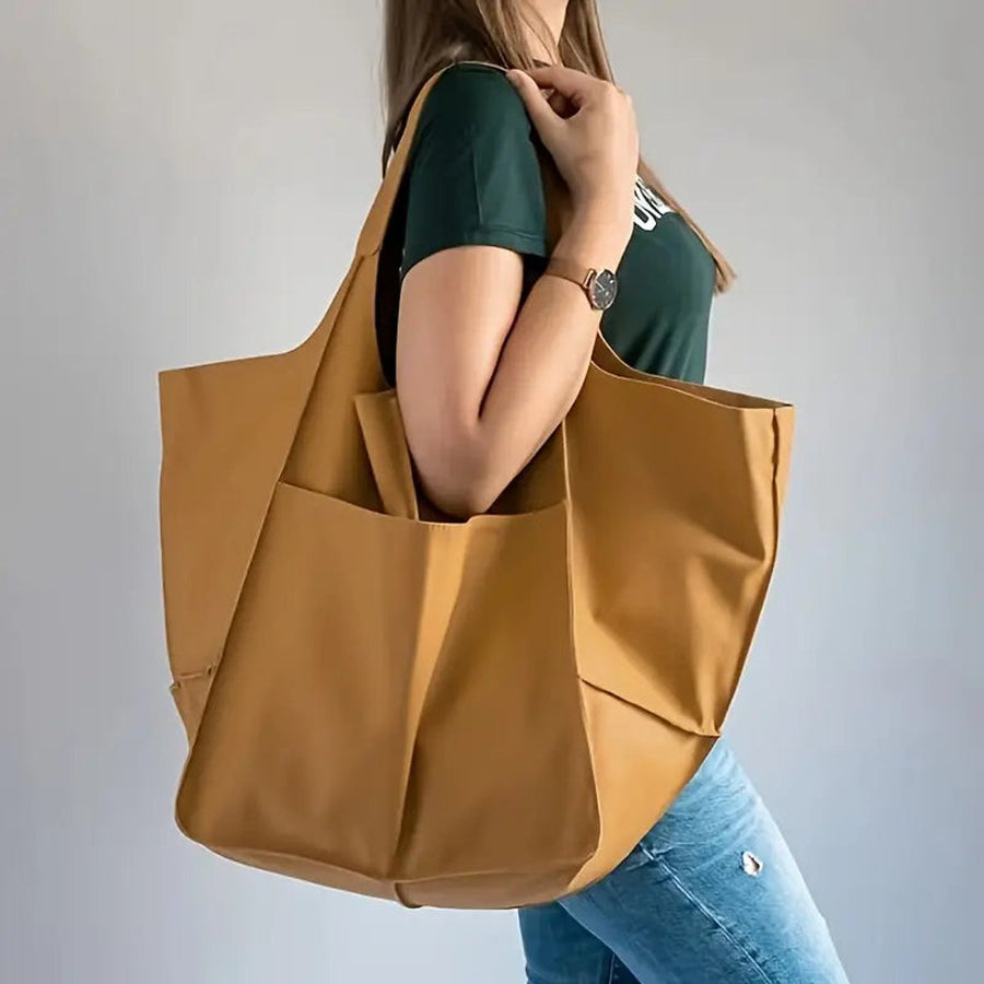 Scarlett | Women's Oversized Faux Leather Magnetic Closure Tote Bag