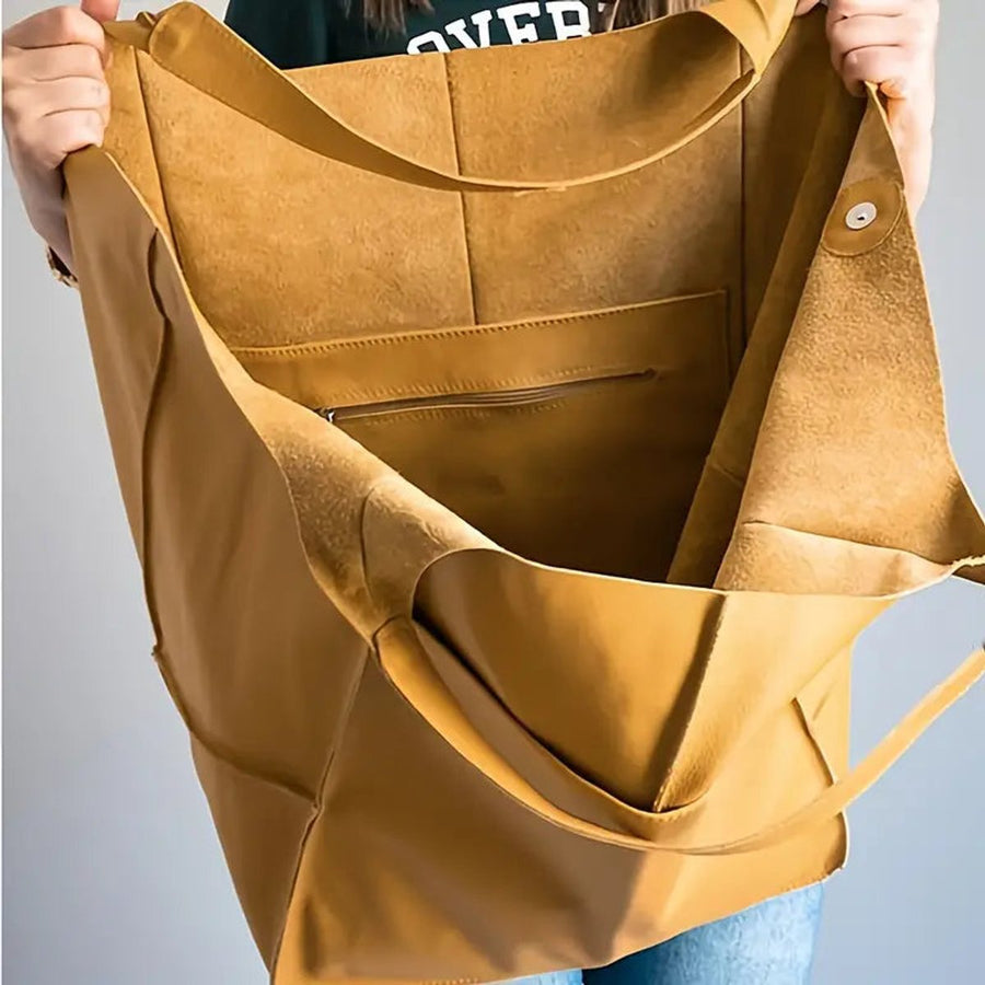 Scarlett | Women's Oversized Faux Leather Magnetic Closure Tote Bag