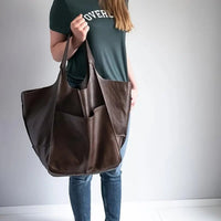 Scarlett | Women's Oversized Faux Leather Magnetic Closure Tote Bag