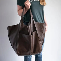 Scarlett | Women's Oversized Faux Leather Magnetic Closure Tote Bag