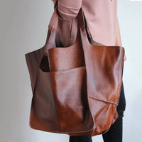 Scarlett | Women's Oversized Faux Leather Magnetic Closure Tote Bag