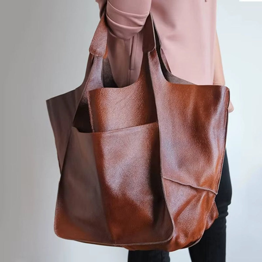 Scarlett | Women's Oversized Faux Leather Magnetic Closure Tote Bag