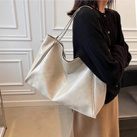 Camila | Women's Oversized Retro Faux Leather Shoulder Tote Bag