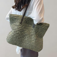 Scarlett | Women's Oversized Woven Raffia Bohemian Shoulder Tote Bag