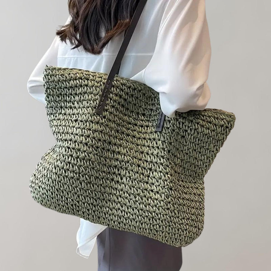 Scarlett | Women's Oversized Woven Raffia Bohemian Shoulder Tote Bag