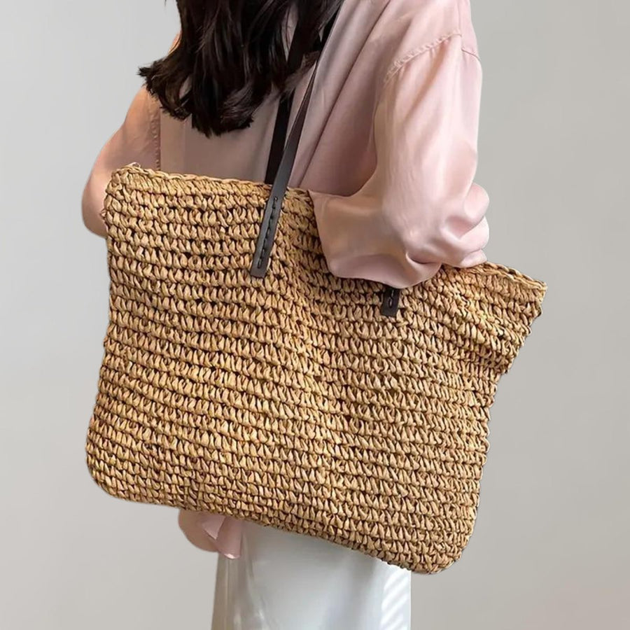 Scarlett | Women's Oversized Woven Raffia Bohemian Shoulder Tote Bag