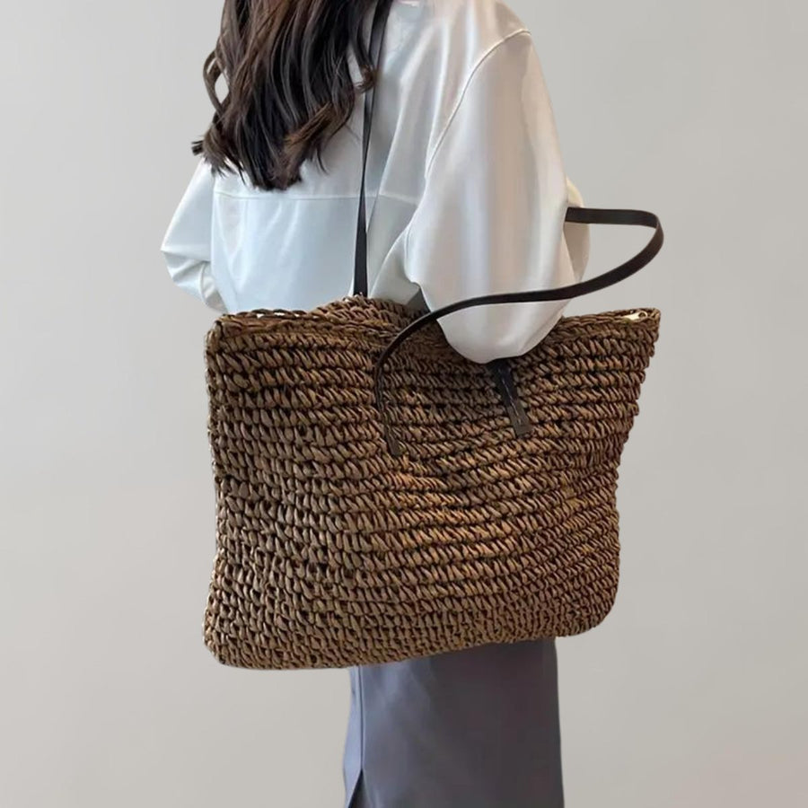 Scarlett | Women's Oversized Woven Raffia Bohemian Shoulder Tote Bag
