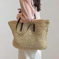 Scarlett | Women's Oversized Woven Raffia Bohemian Shoulder Tote Bag