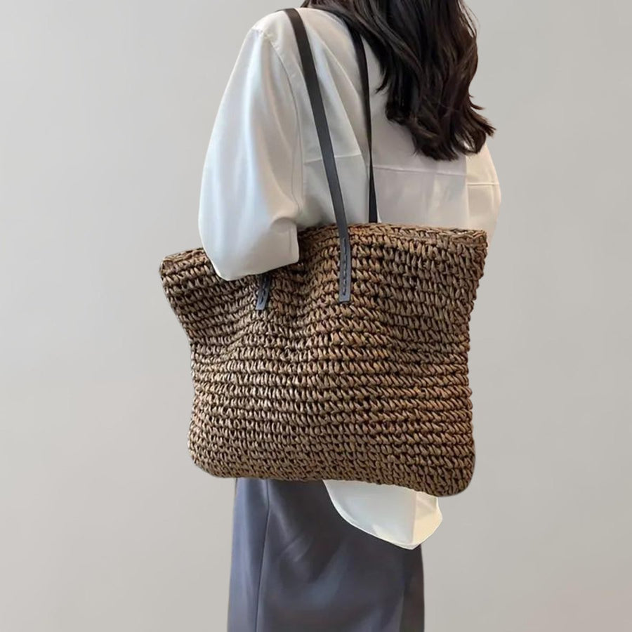 Scarlett | Women's Oversized Woven Raffia Bohemian Shoulder Tote Bag
