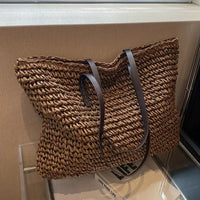 Scarlett | Women's Oversized Woven Raffia Bohemian Shoulder Tote Bag