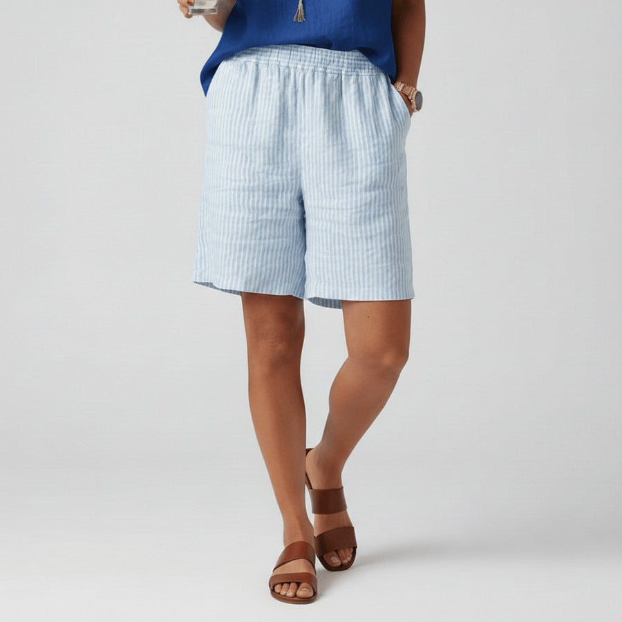 Scarlett | Women's Relaxed-Fit Striped Elastic-Waist Bermuda Shorts