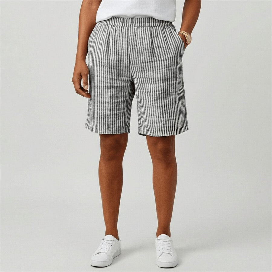 Scarlett | Women's Relaxed-Fit Striped Elastic-Waist Bermuda Shorts
