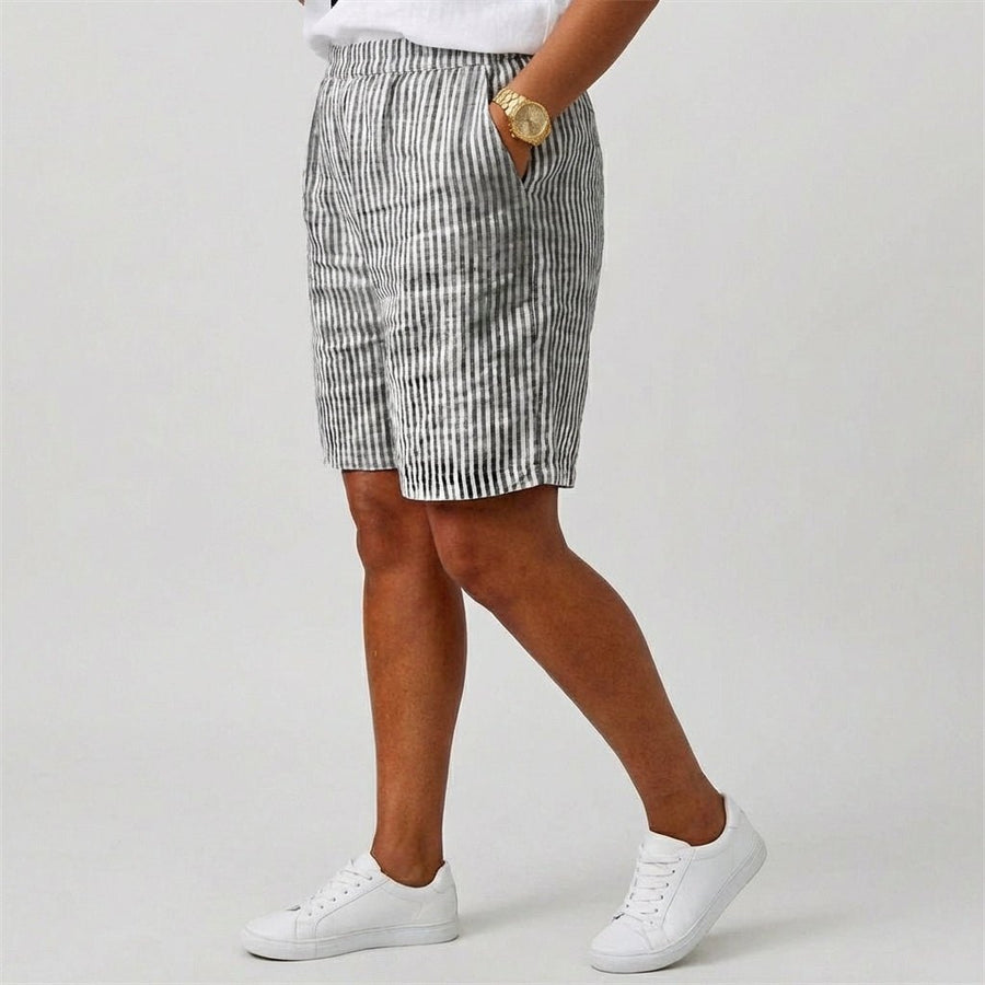 Scarlett | Women's Relaxed-Fit Striped Elastic-Waist Bermuda Shorts