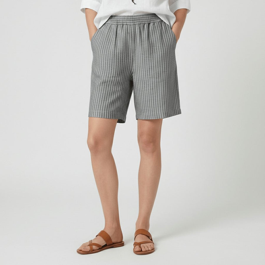 Scarlett | Women's Relaxed-Fit Striped Elastic-Waist Bermuda Shorts