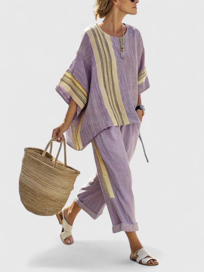 Lily | Women's Relaxed Linen-Mix Wide-Leg Two-Piece Co-Ord Set