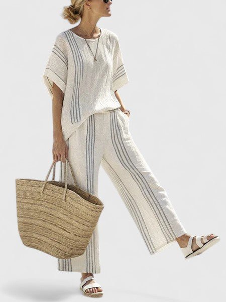 Lily | Women's Relaxed Linen-Mix Wide-Leg Two-Piece Co-Ord Set