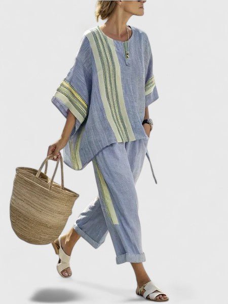 Lily | Women's Relaxed Linen-Mix Wide-Leg Two-Piece Co-Ord Set