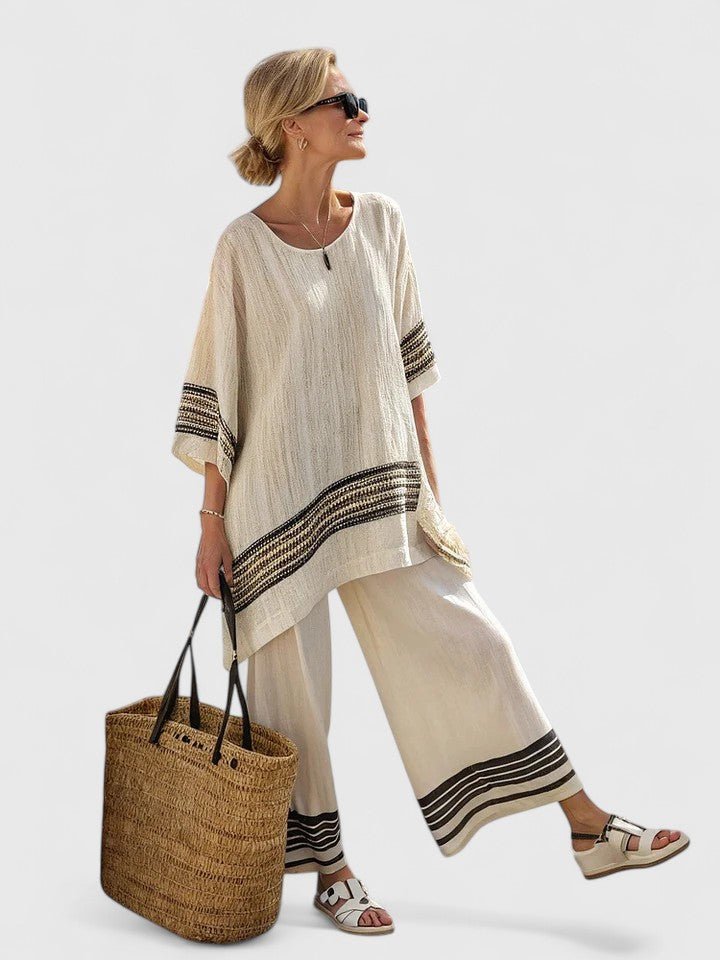 Lily | Women's Relaxed Linen-Mix Wide-Leg Two-Piece Co-Ord Set