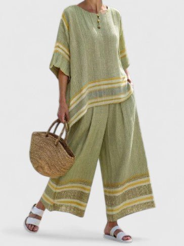 Lily | Women's Relaxed Linen-Mix Wide-Leg Two-Piece Co-Ord Set