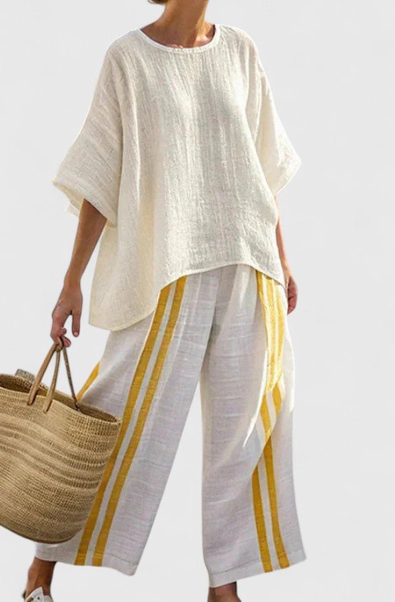 Lily | Women's Relaxed Linen-Mix Wide-Leg Two-Piece Co-Ord Set