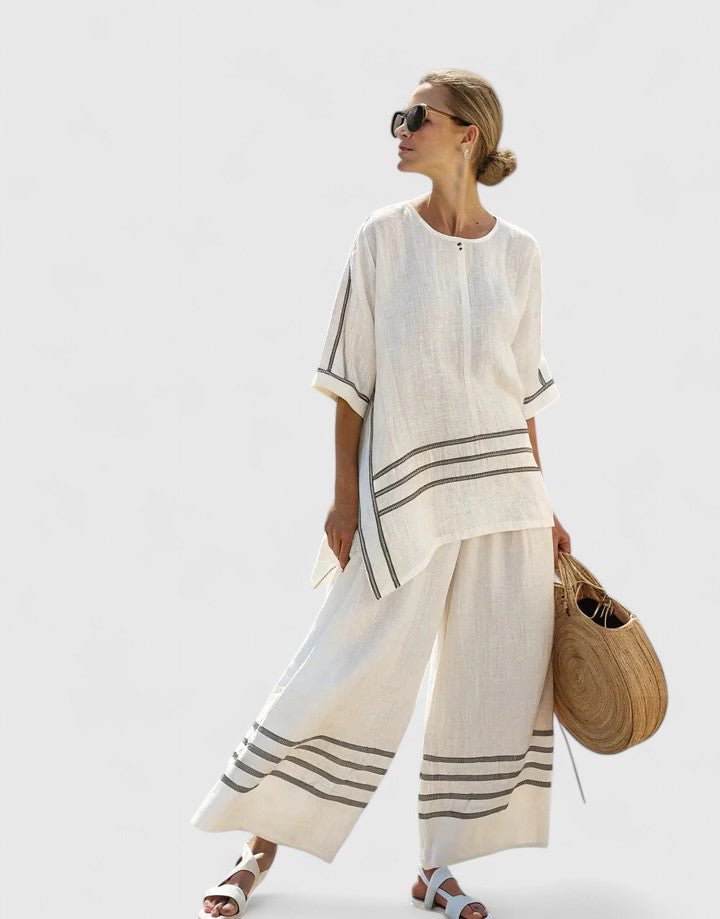 Lily | Women's Relaxed Linen-Mix Wide-Leg Two-Piece Co-Ord Set