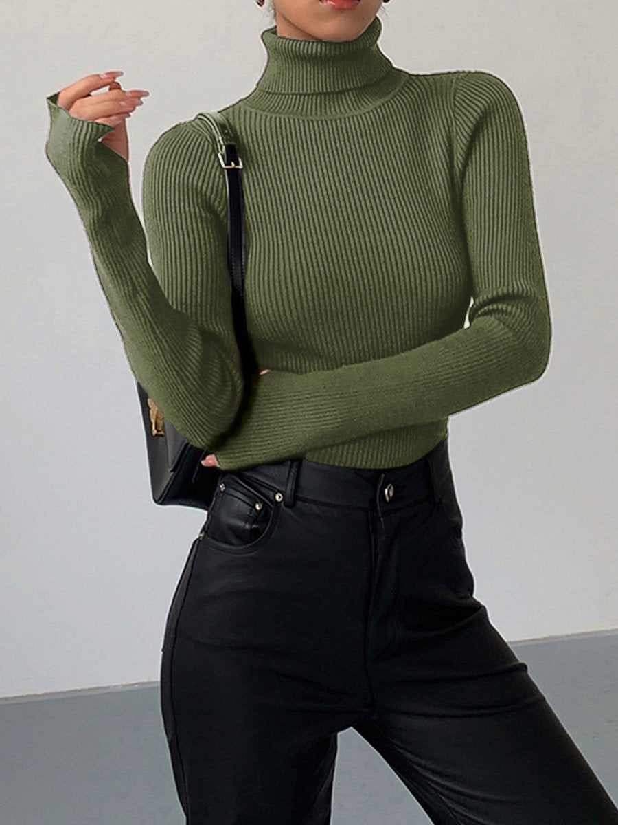 Madison | Women's Ribbed Turtleneck Lightweight Knit Sweater