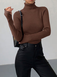 Madison | Women's Ribbed Turtleneck Lightweight Knit Sweater