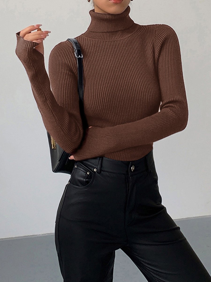 Madison | Women's Ribbed Turtleneck Lightweight Knit Sweater