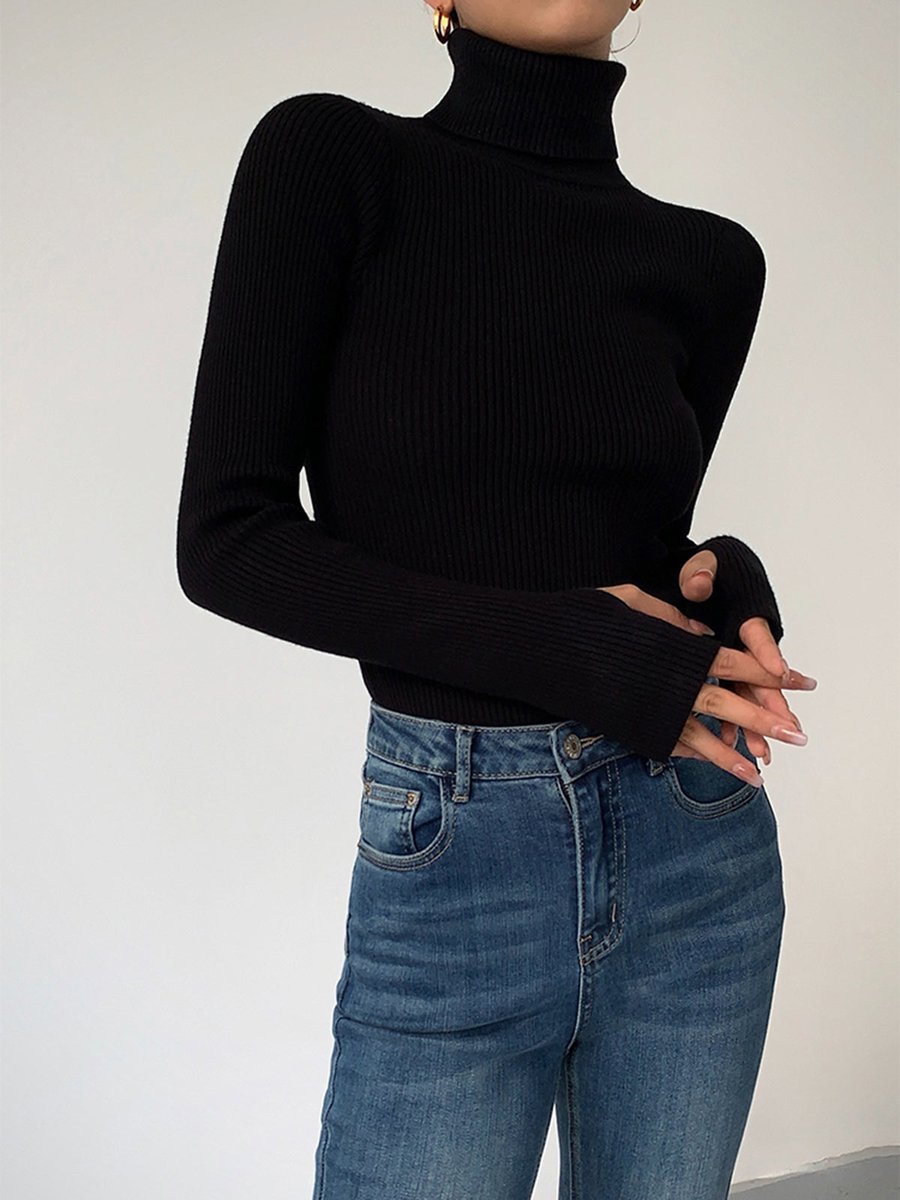 Madison | Women's Ribbed Turtleneck Lightweight Knit Sweater