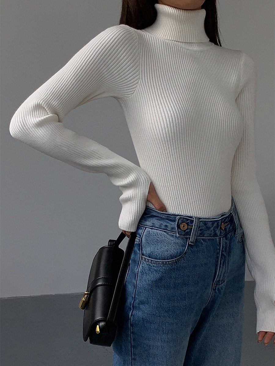 Madison | Women's Ribbed Turtleneck Lightweight Knit Sweater