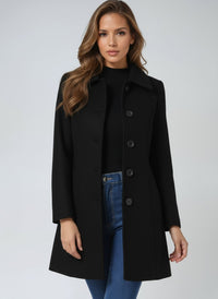 Luna | Women's Single-Breasted Structured Mid-Length Winter Coat