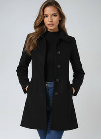 Luna | Women's Single-Breasted Structured Mid-Length Winter Coat