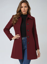 Luna | Women's Single-Breasted Structured Mid-Length Winter Coat