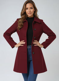 Luna | Women's Single-Breasted Structured Mid-Length Winter Coat