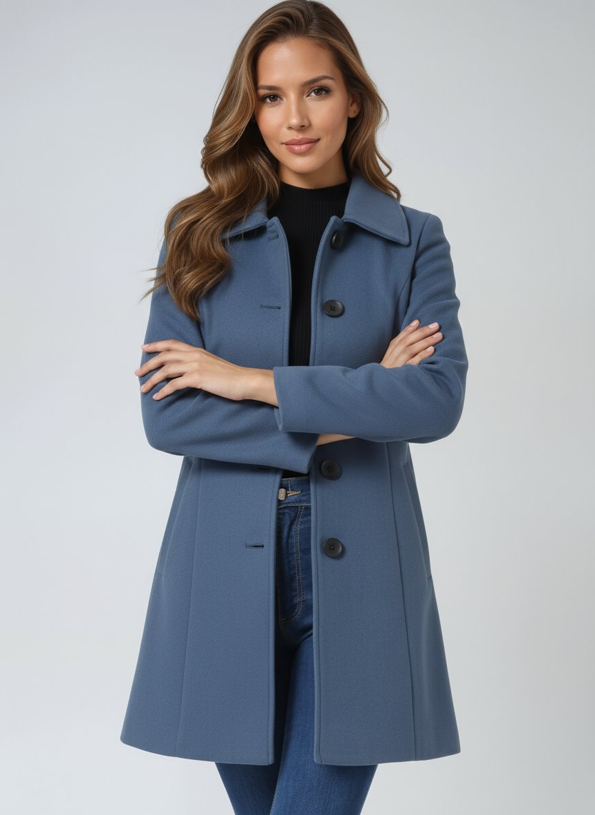 Luna | Women's Single-Breasted Structured Mid-Length Winter Coat