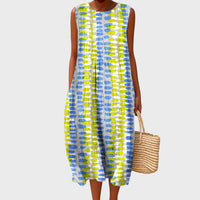 Isla | Women's Sleeveless Tiered Plaid Cotton Midi Dress
