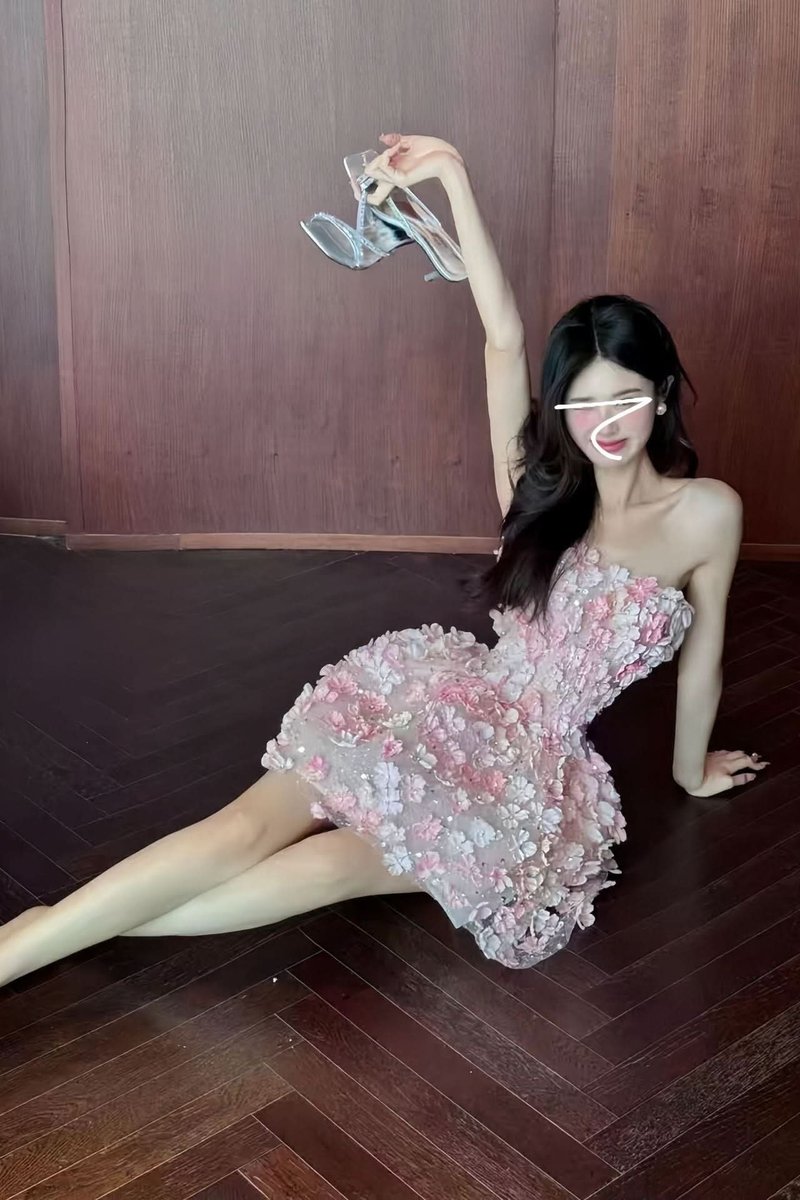 Camila | Women's Strapless 3D Floral Embellished Mini Cocktail Dress
