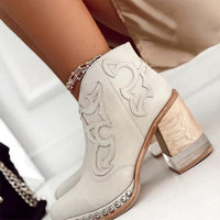 Phoebe | Women's Studded Block Heel Western Ankle Boots