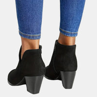 Aria | Women's Suede Block-Heel Side-Zip Ankle Boots