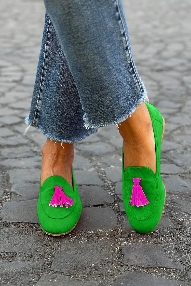 Emily | Women's Suede Tassel Slip-On Loafers