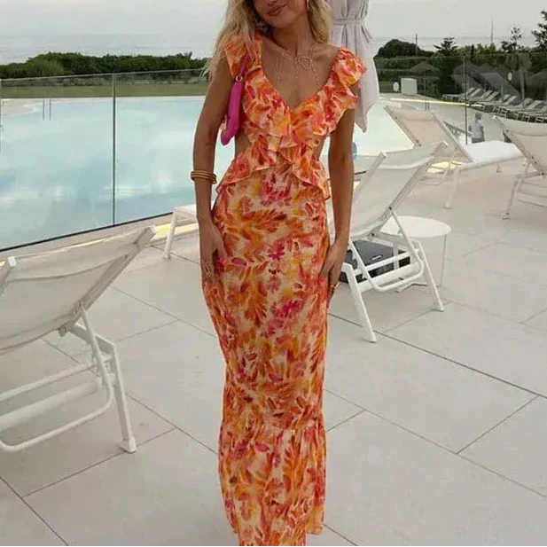 Gemma | Ruffle Maxi Dress