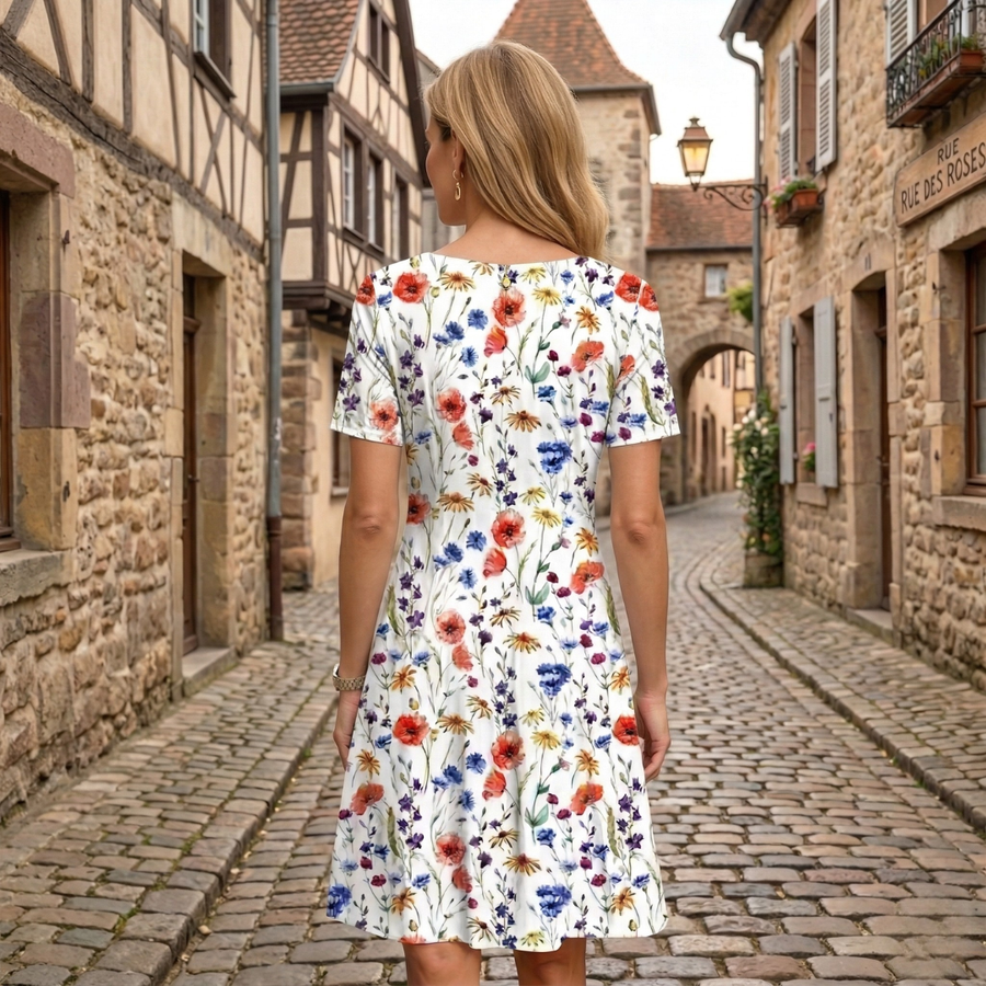CADENCE | SCOOP NECK MIDI DRESS