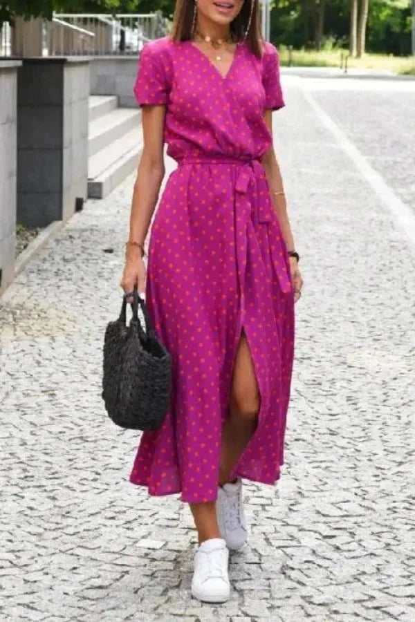 GENEVIEVE | WRAP MIDI DRESS
