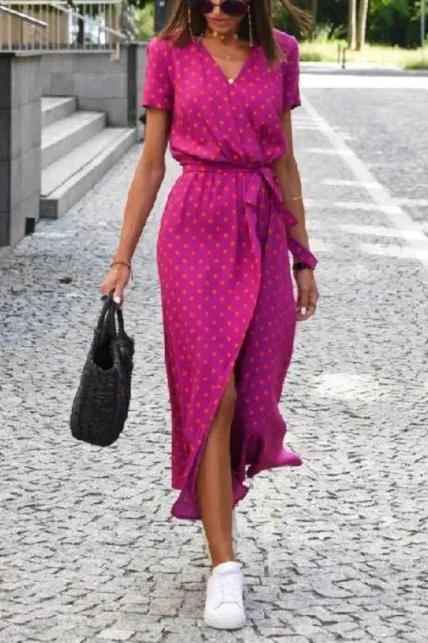 GENEVIEVE | WRAP MIDI DRESS