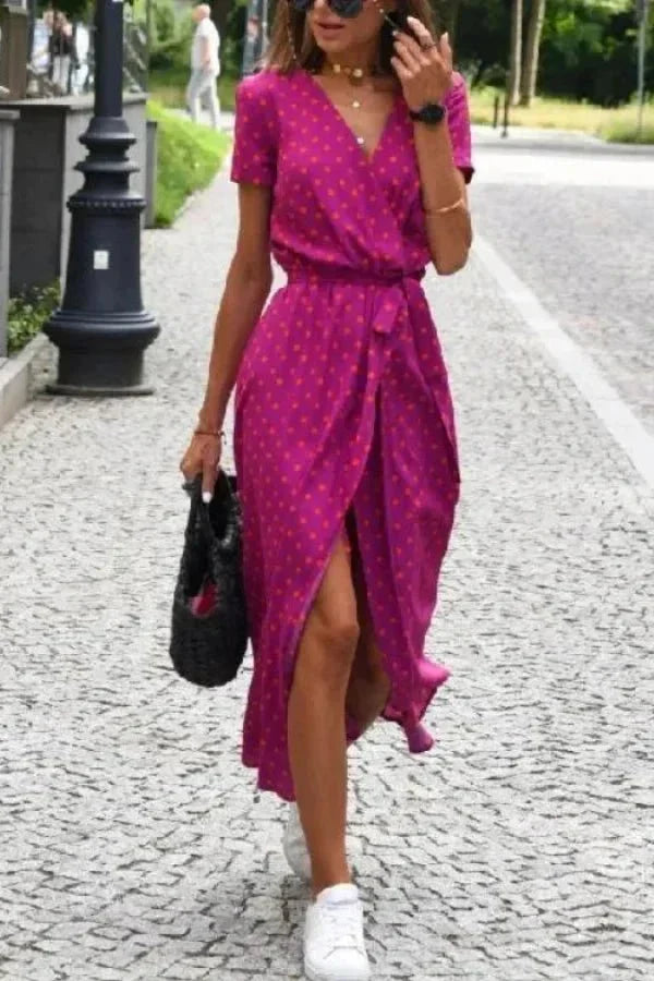 GENEVIEVE | WRAP MIDI DRESS