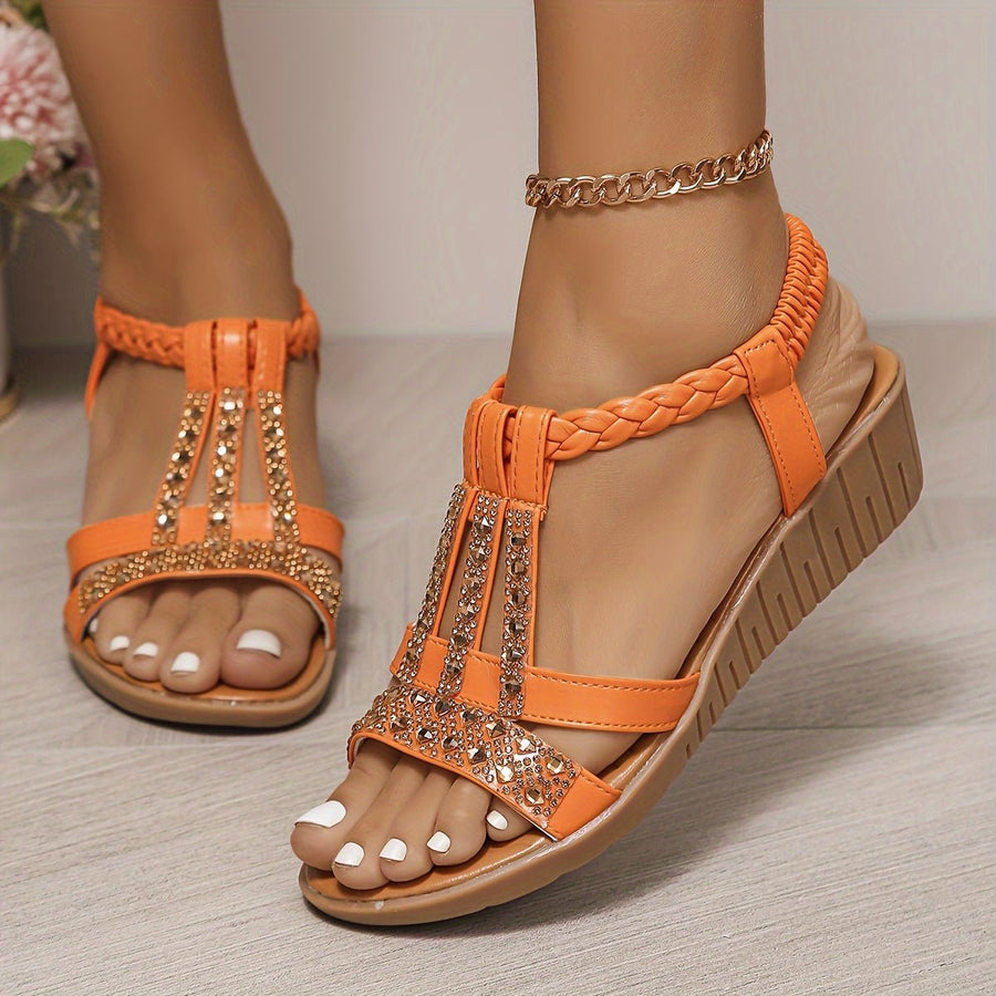 Isla | Women's T-Strap Wedge Orthopedic Sandals