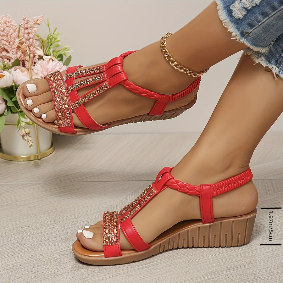 Isla | Women's T-Strap Wedge Orthopedic Sandals