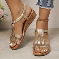 Isla | Women's T-Strap Wedge Orthopedic Sandals