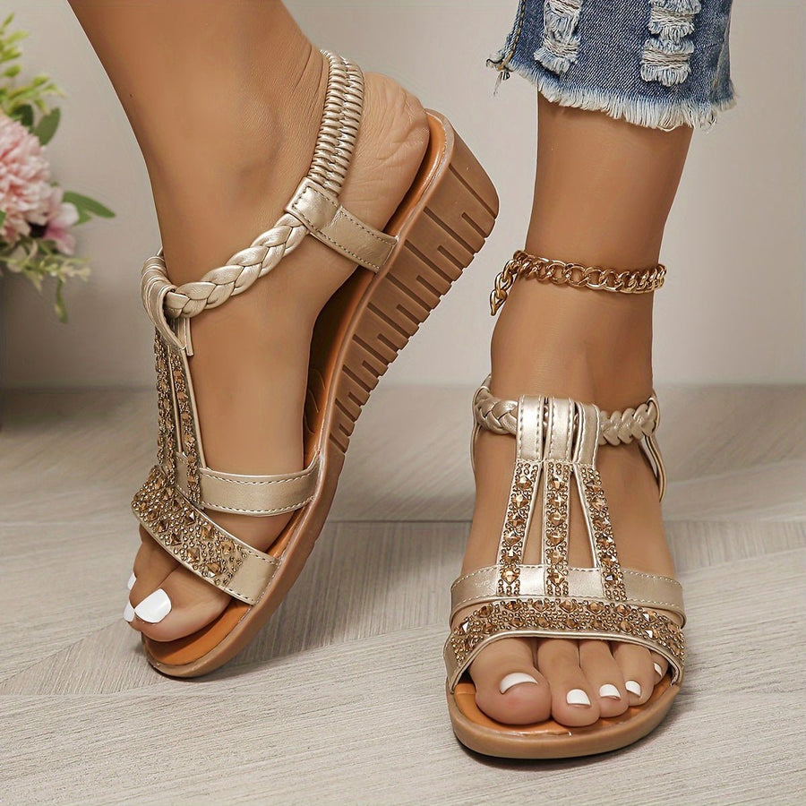 Isla | Women's T-Strap Wedge Orthopedic Sandals
