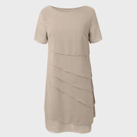 Phoebe | Women's Tiered Chiffon Cocktail Party Dress Short Sleeve Midi